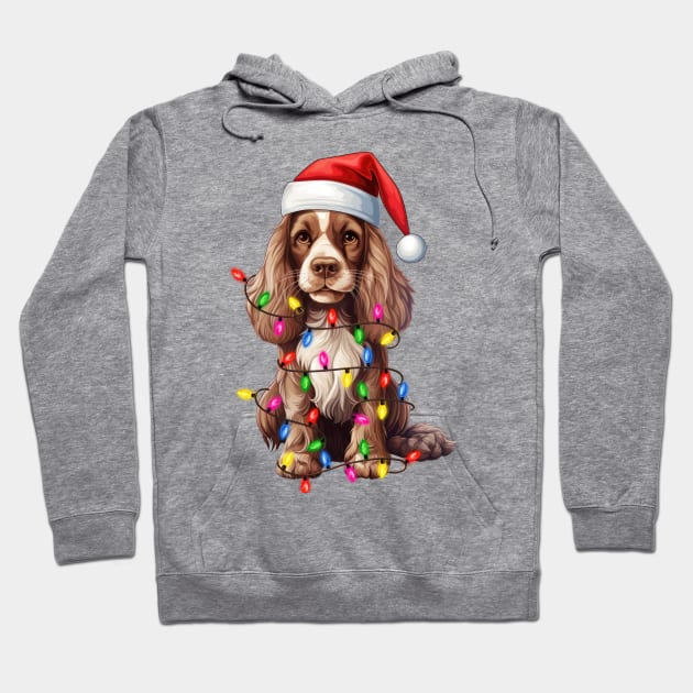 Christmas American Cocker Spaniel Hoodie by Chromatic Fusion Studio